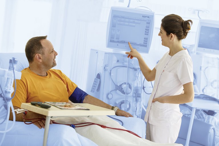 Patient pendant le traitement